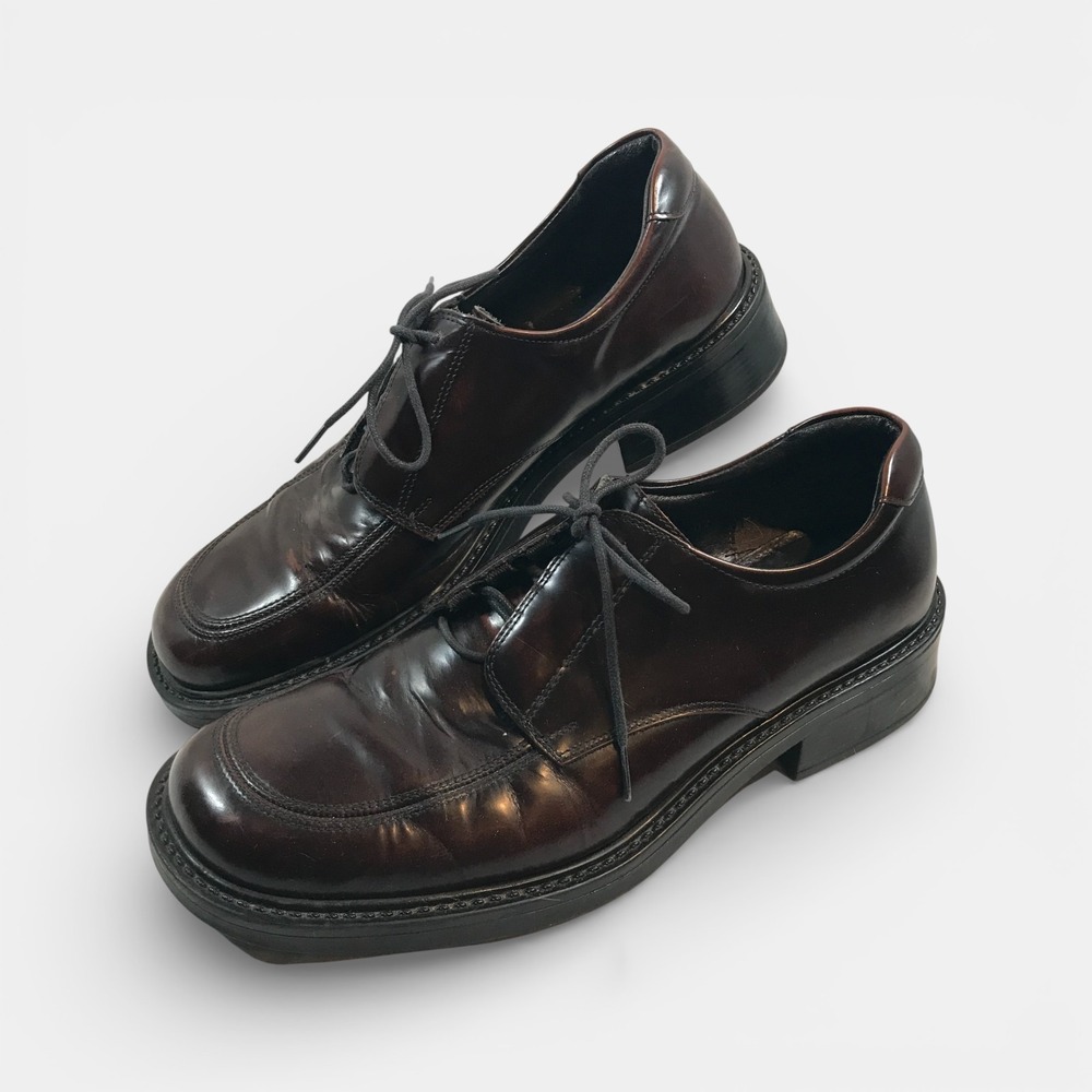 Bass 4827 09/02 Dark Brown Leather Oxford Lace‎ Up Dress Shoes Mens US 13M EU 45